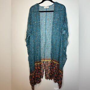 Natural Life Mixed Print Sheer Kimono